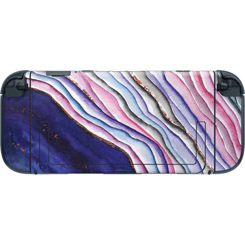 Violet Watercolor Geode Nintendo Switch 2 (2025) with Joy-Con Skin